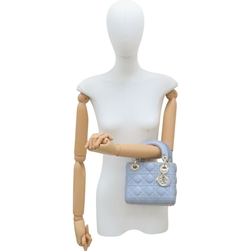 灰色羊皮 Lady Dior Mini 兩用包 M0505ONGE【Dior 迪奧】 M0505ONGE-8