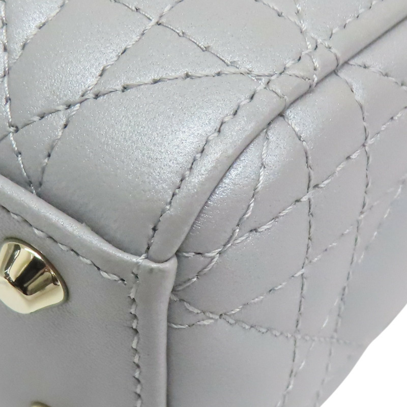 灰色羊皮 Lady Dior Mini 兩用包 M0505ONGE【Dior 迪奧】 M0505ONGE-12