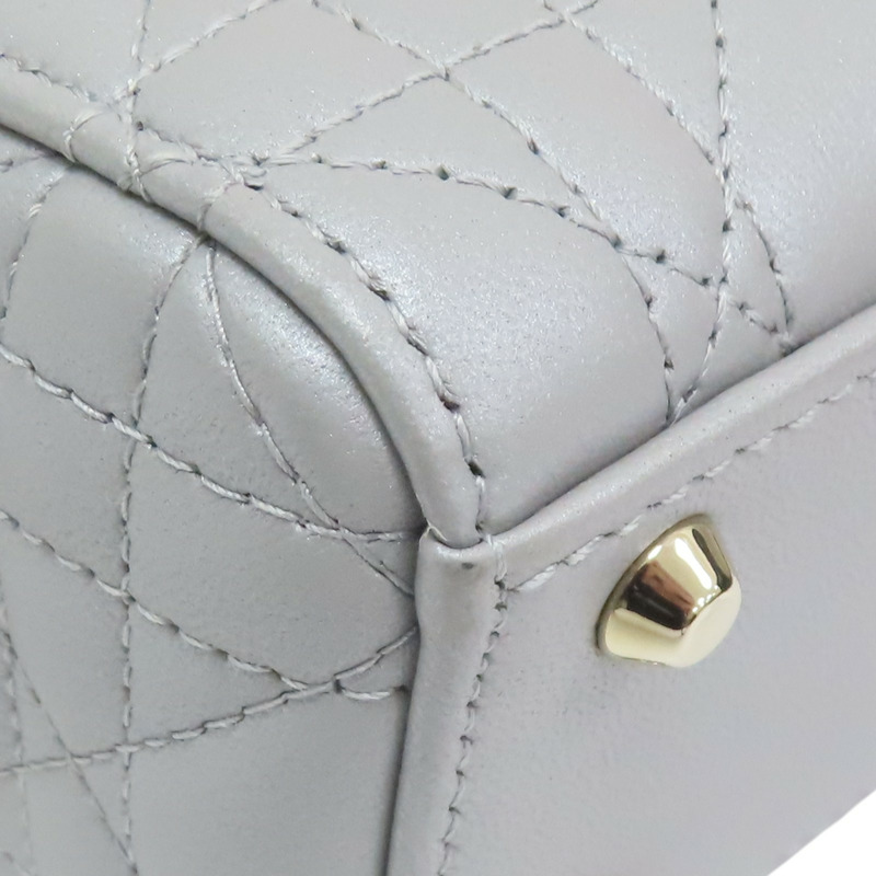 灰色羊皮 Lady Dior Mini 兩用包 M0505ONGE【Dior 迪奧】 M0505ONGE-13