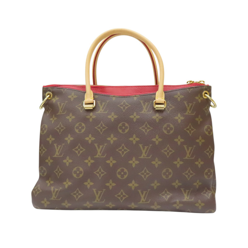 棕色 原花帆布 紅色 牛皮 PALLAS 兩用包【LOUIS VUITTON LV 路易威登】 M41175-1