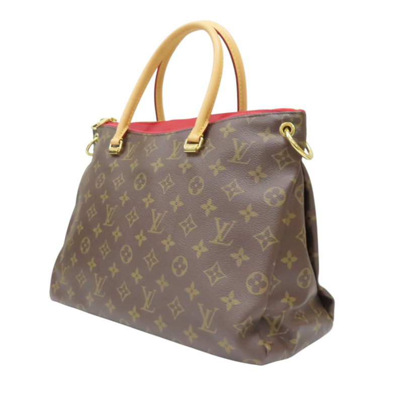 棕色 原花帆布 紅色 牛皮 PALLAS 兩用包【LOUIS VUITTON LV 路易威登】 M41175-2
