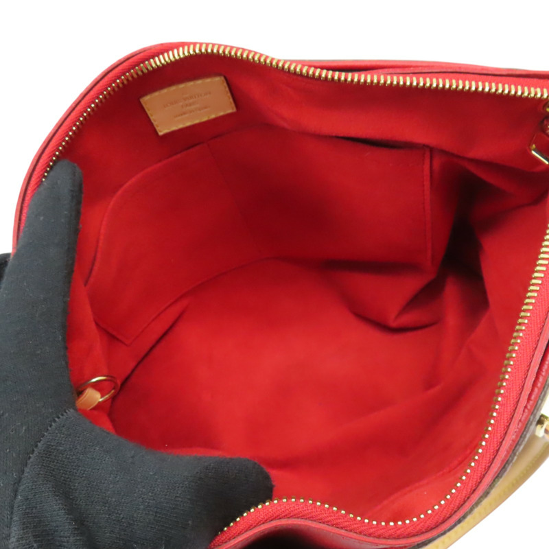 棕色 原花帆布 紅色 牛皮 PALLAS 兩用包【LOUIS VUITTON LV 路易威登】 M41175-4