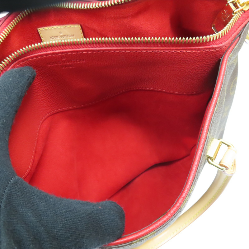 棕色 原花帆布 紅色 牛皮 PALLAS 兩用包【LOUIS VUITTON LV 路易威登】 M41175-6