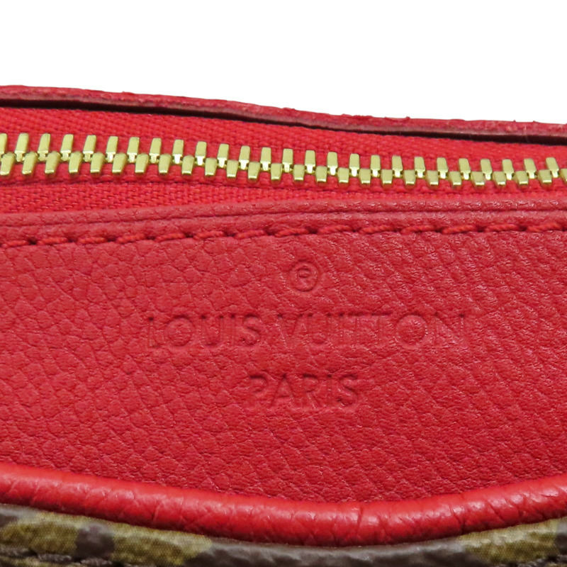 棕色 原花帆布 紅色 牛皮 PALLAS 兩用包【LOUIS VUITTON LV 路易威登】 M41175-7