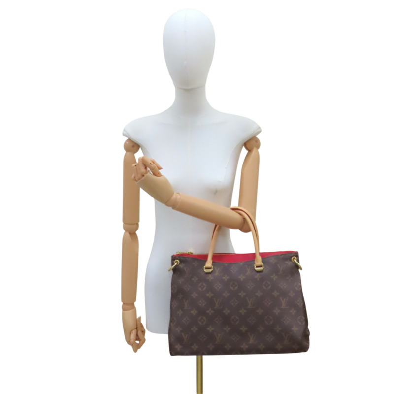 棕色 原花帆布 紅色 牛皮 PALLAS 兩用包【LOUIS VUITTON LV 路易威登】 M41175-10