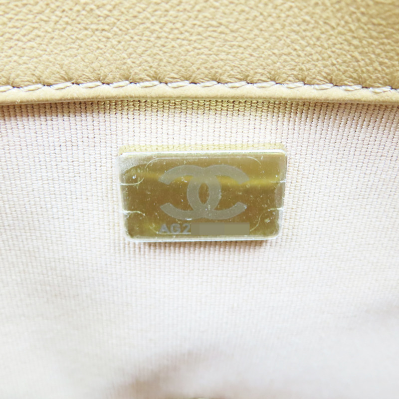 焦糖色 羊皮 粗鏈 肩背包 金扣【CHANEL 香奈兒】 AS3214-6