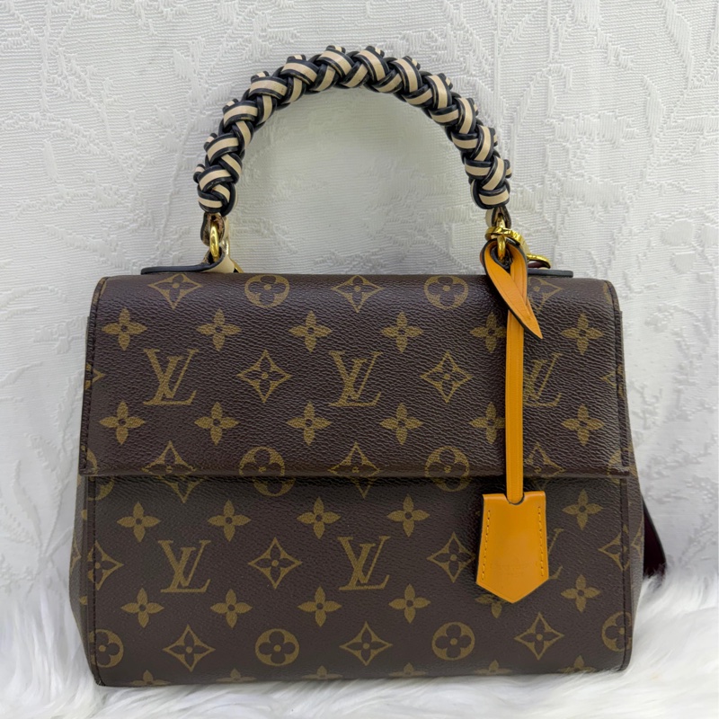 LOUIS VUITTON Braided Cluny BB Monogram Canvas Shoulder Bag Brown-2