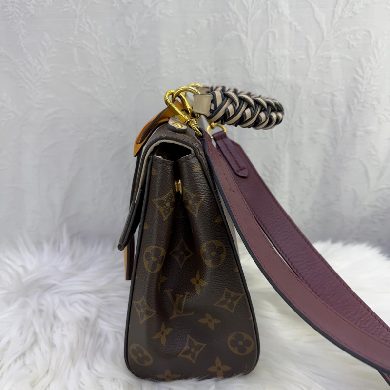 LOUIS VUITTON Braided Cluny BB Monogram Canvas Shoulder Bag Brown-3