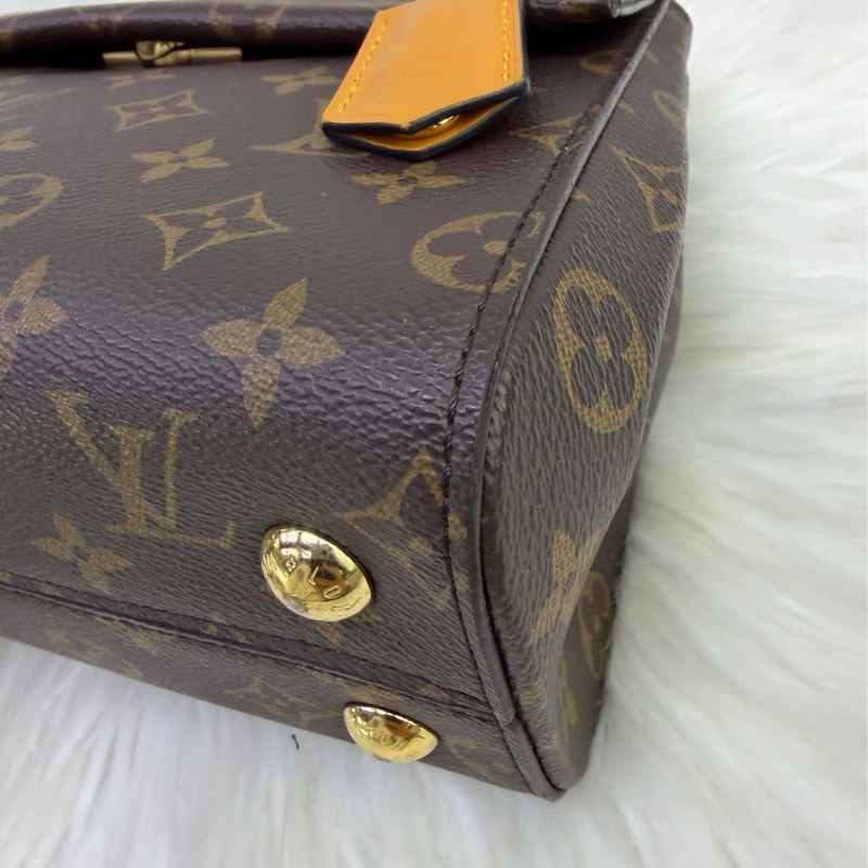 LOUIS VUITTON Braided Cluny BB Monogram Canvas Shoulder Bag Brown-4