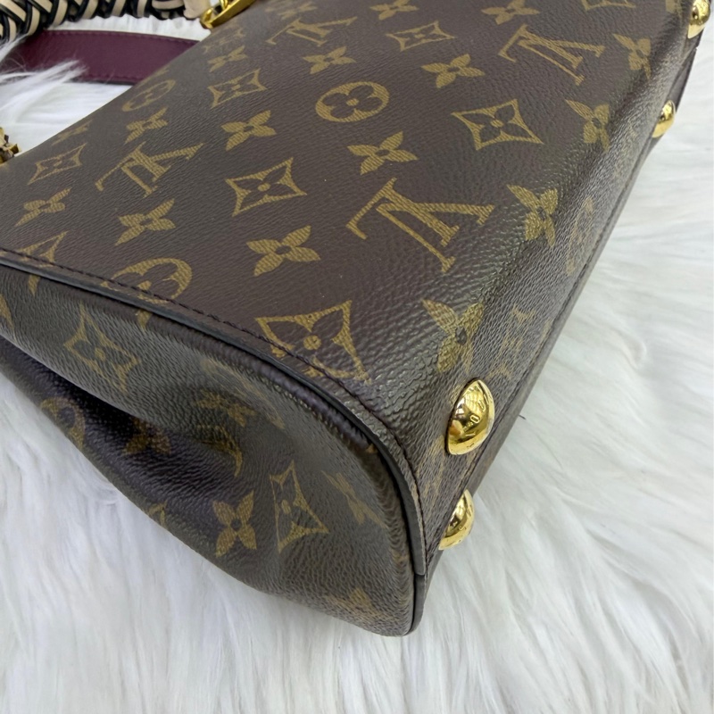 LOUIS VUITTON Braided Cluny BB Monogram Canvas Shoulder Bag Brown-6
