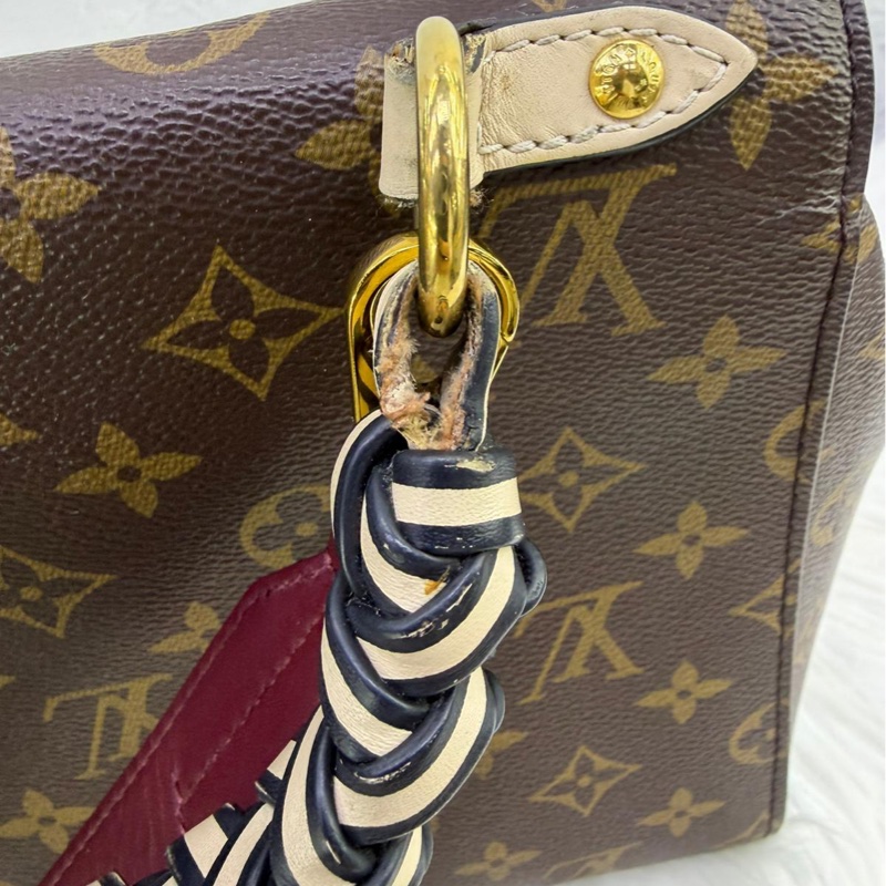 LOUIS VUITTON Braided Cluny BB Monogram Canvas Shoulder Bag Brown-11