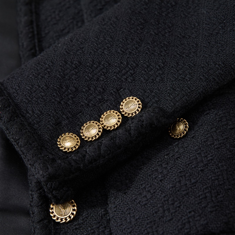 ❤️YSL SAINT LAURENT 經典款黑金外套-5
