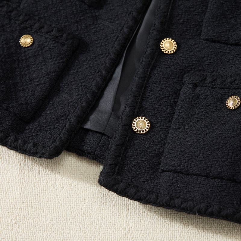 ❤️YSL SAINT LAURENT 經典款黑金外套-6