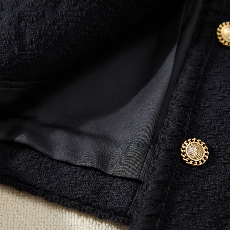 ❤️YSL SAINT LAURENT 經典款黑金外套-7