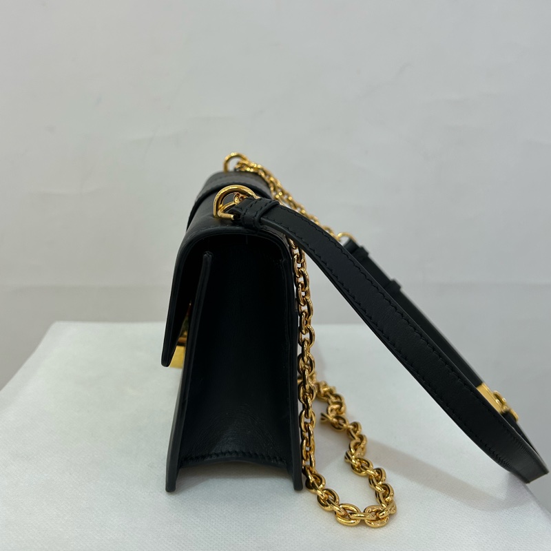 Dior黑牛皮EAST WEST金鍊包-1