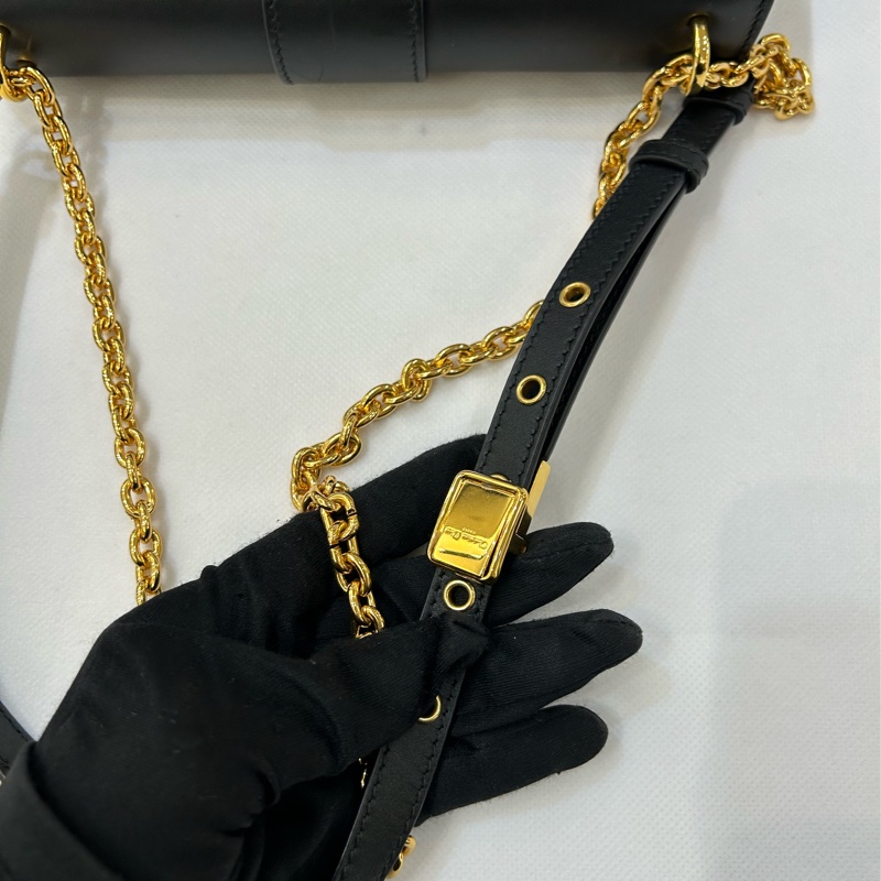 Dior黑牛皮EAST WEST金鍊包-7
