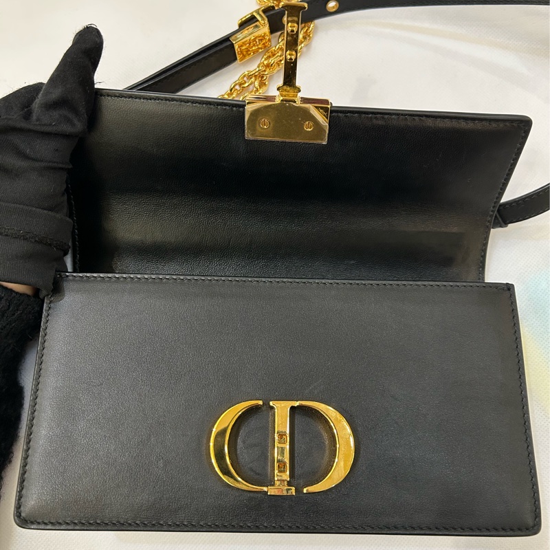 Dior黑牛皮EAST WEST金鍊包-8