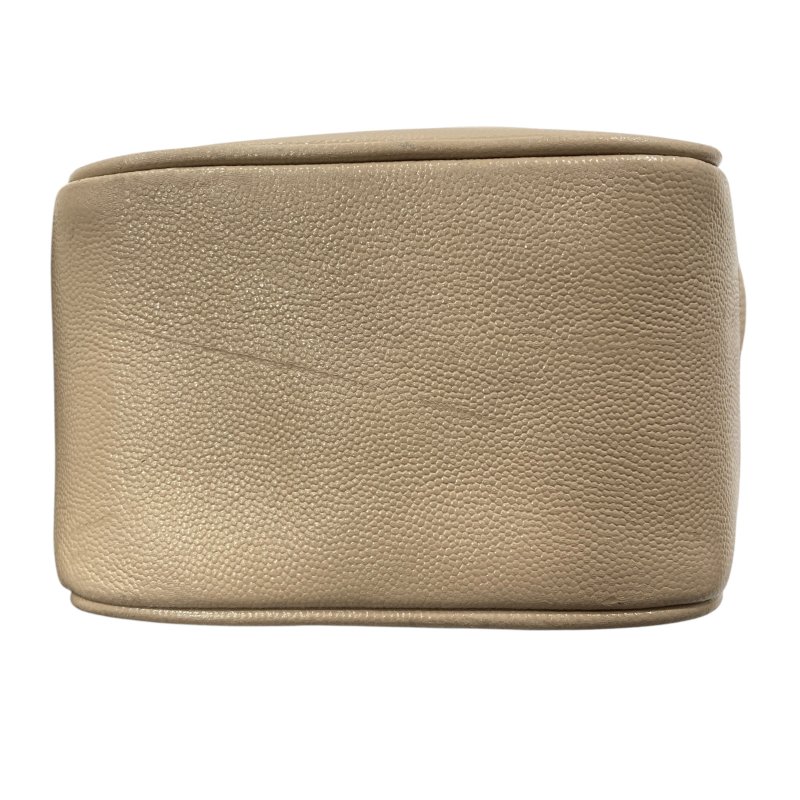 SAINT LAURENT 聖羅蘭 80'S VANITY BAG 魚子醬皮 斜背包 奶茶色 金釦-5