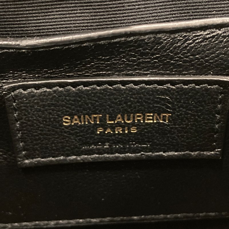 SAINT LAURENT 聖羅蘭 80'S VANITY BAG 魚子醬皮 斜背包 奶茶色 金釦-8
