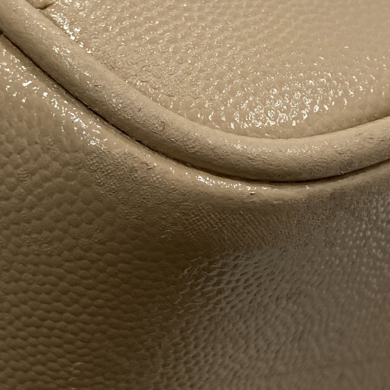 SAINT LAURENT 聖羅蘭 80'S VANITY BAG 魚子醬皮 斜背包 奶茶色 金釦-9