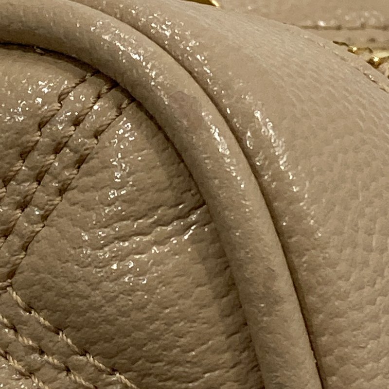 SAINT LAURENT 聖羅蘭 80'S VANITY BAG 魚子醬皮 斜背包 奶茶色 金釦-14