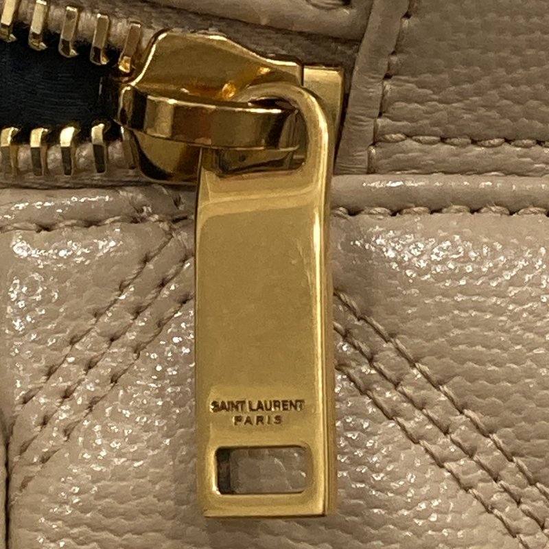 SAINT LAURENT 聖羅蘭 80'S VANITY BAG 魚子醬皮 斜背包 奶茶色 金釦-20