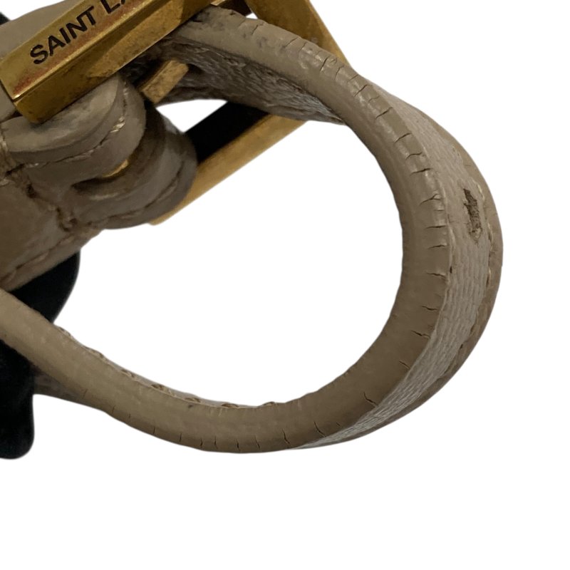 SAINT LAURENT 聖羅蘭 80'S VANITY BAG 魚子醬皮 斜背包 奶茶色 金釦-24