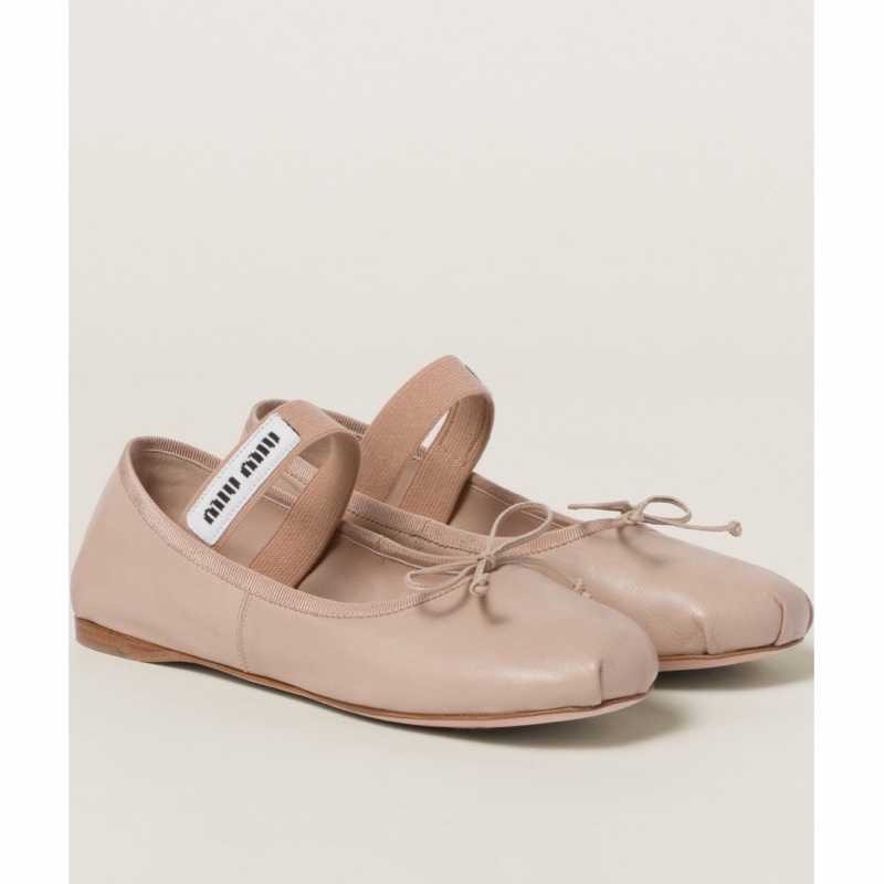 Miu Miu 女士 正面蝴蝶結芭蕾舞鞋35 35.5 36 37 37.5 38.5 39 39.5 40 41碼-0