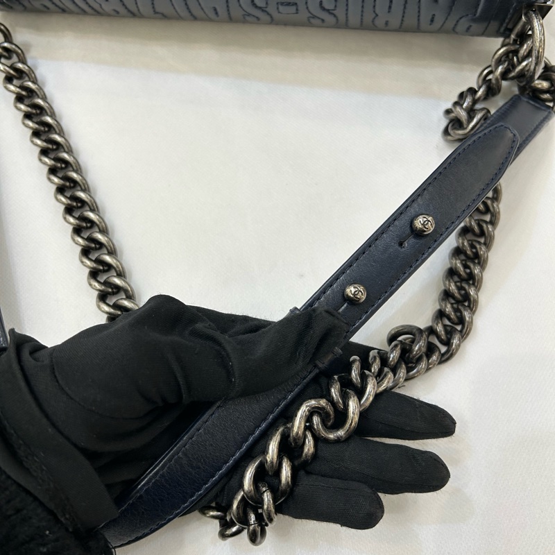 Chanel 深藍 boy 28cm-8