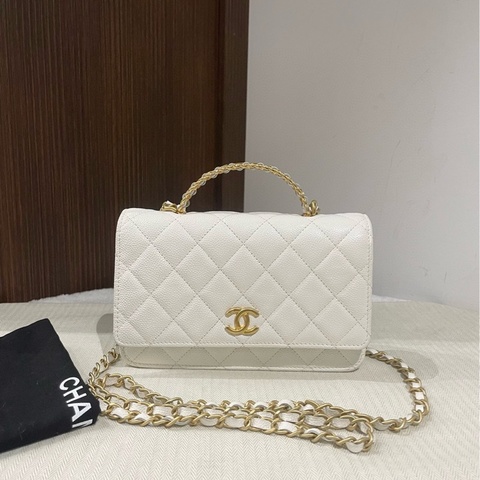 Chanel香奈兒22s白金荔枝牛woc