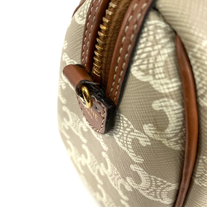 △ Celine 思琳 Grey And Brown Coated Canvas Small Boston 2 Way Bag 灰色和啡色塗層帆布兩用袋 - 257028651-20