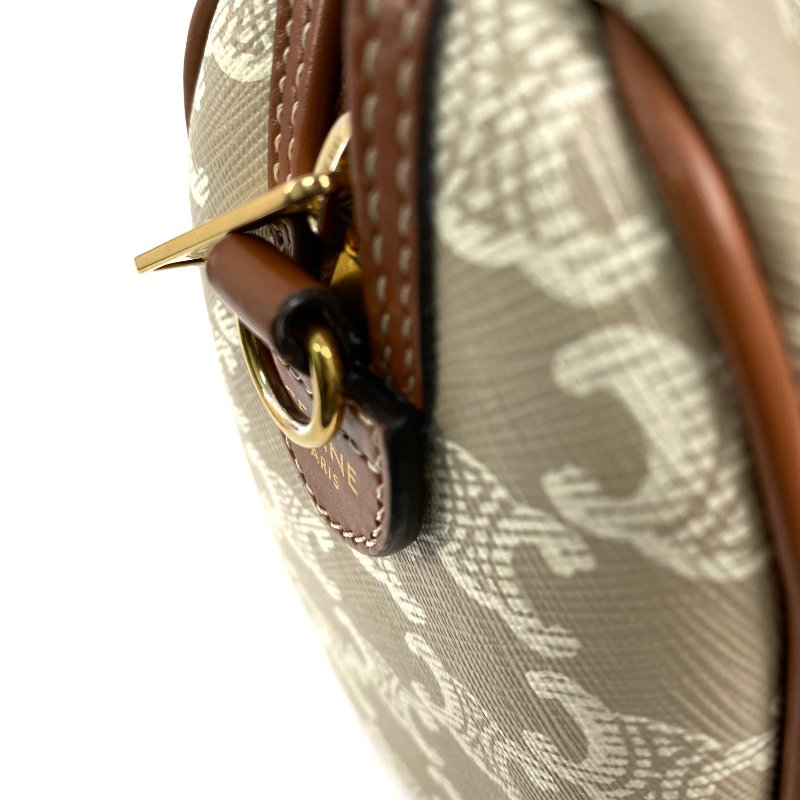 △ Celine 思琳 Grey And Brown Coated Canvas Small Boston 2 Way Bag 灰色和啡色塗層帆布兩用袋 - 257028651-21