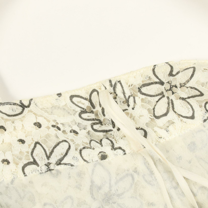 香奈兒 COCO 標誌紐帶連身裙 M9740 棉質 白色 灰色 二手 女款 36 碼-7