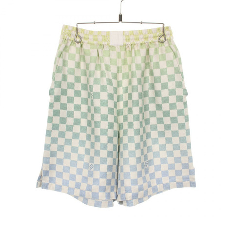 路易威登 Damier 漸變印花絲質短褲，白色，棉質，男士二手。