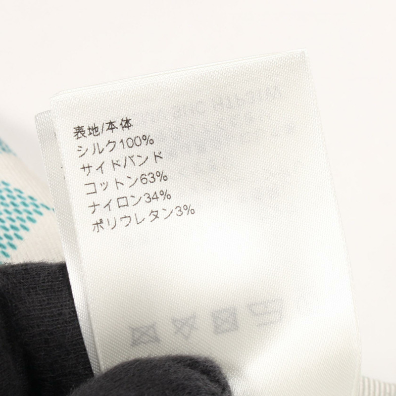 路易威登 Damier 漸變印花絲質短褲，白色，棉質，男士二手。-3