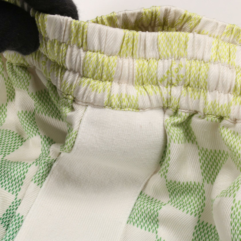 路易威登 Damier 漸變印花絲質短褲，白色，棉質，男士二手。-8