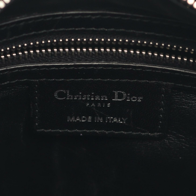 Dior LADY DIOR Christian Dior 女士手提包，羊皮（綿羊皮），黑色，二手-3