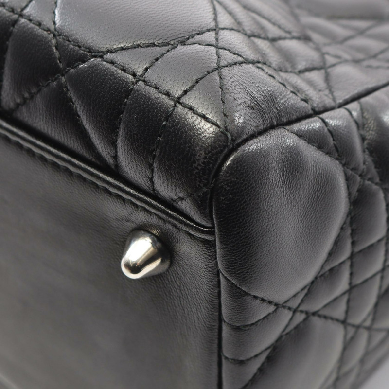 Dior LADY DIOR Christian Dior 女士手提包，羊皮（綿羊皮），黑色，二手-6