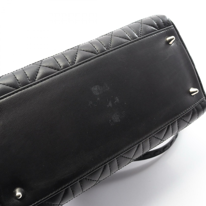 Dior LADY DIOR Christian Dior 女士手提包，羊皮（綿羊皮），黑色，二手-7