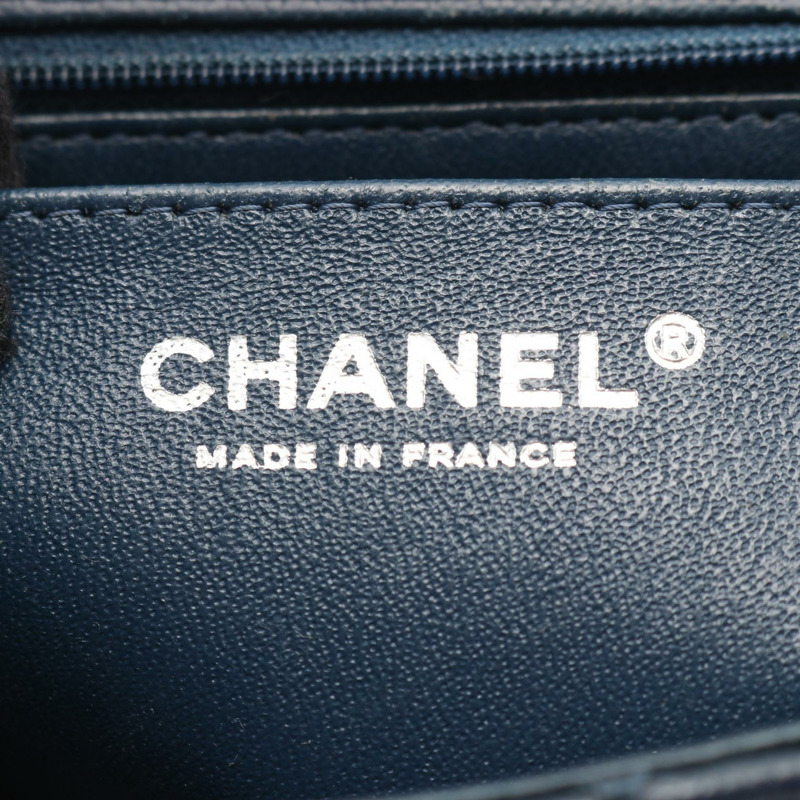 香奈兒 (CHANEL) 迷你絎縫 20 鏈條肩背包 A69900 皮革 藍色 二手 SHW CC-3