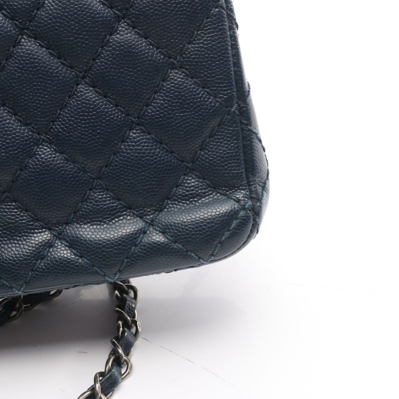 香奈兒 (CHANEL) 迷你絎縫 20 鏈條肩背包 A69900 皮革 藍色 二手 SHW CC-10