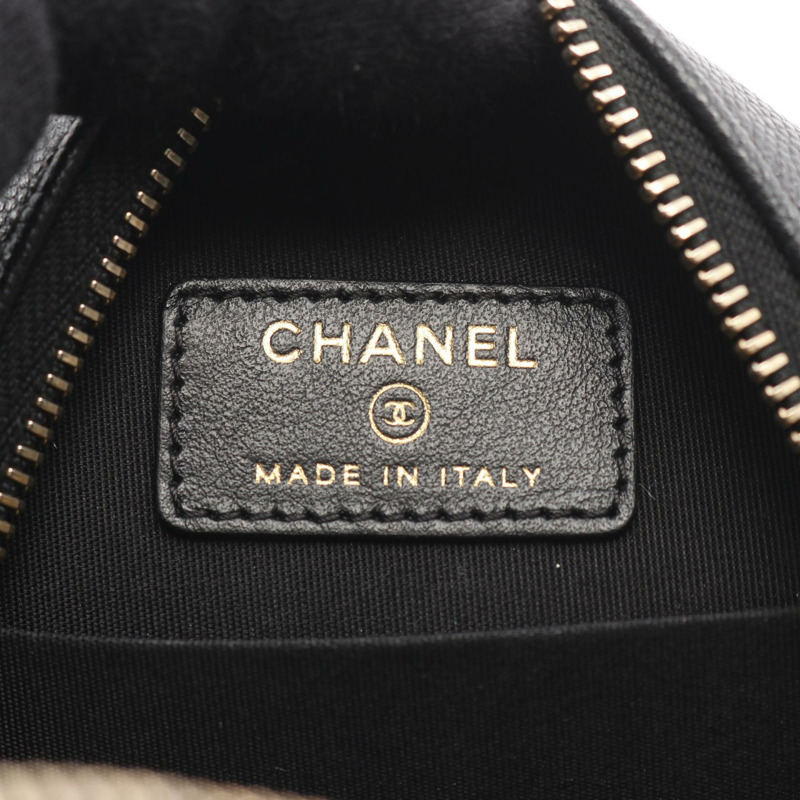 香奈兒 (CHANEL) 絎縫肩背包 AP1176 粒面小牛皮 黑色 二手 金色五金 CC-3