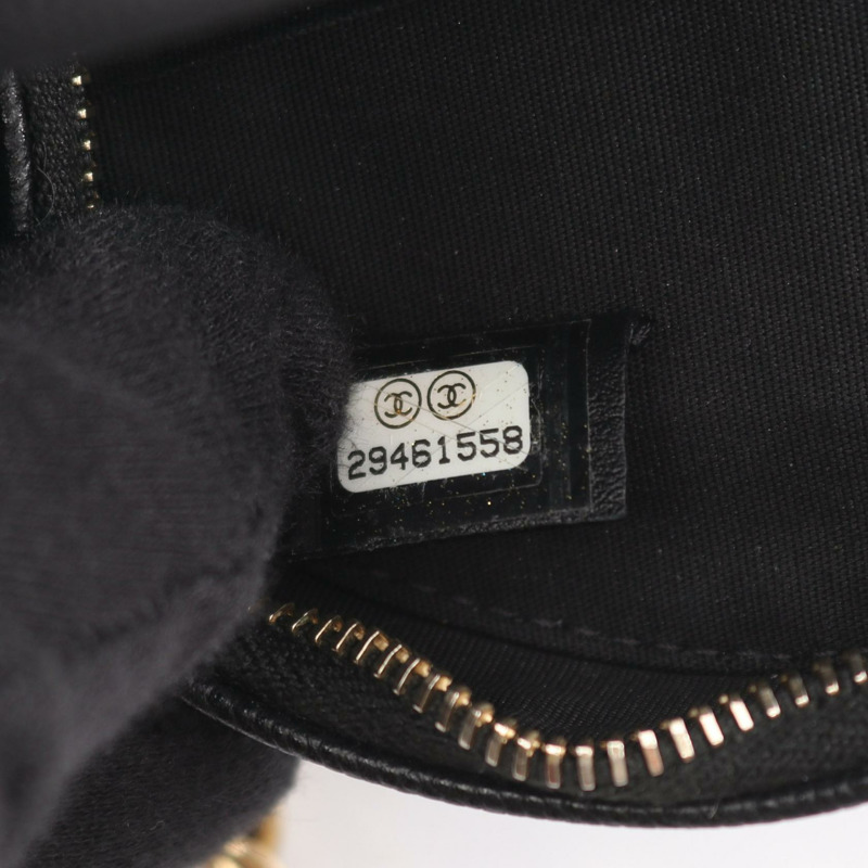 香奈兒 (CHANEL) 絎縫肩背包 AP1176 粒面小牛皮 黑色 二手 金色五金 CC-4