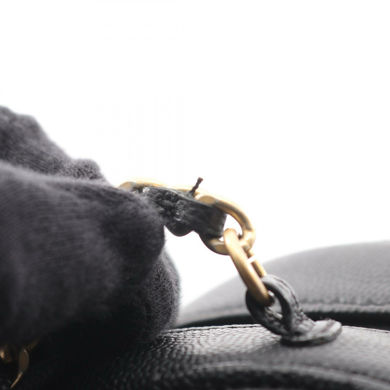 香奈兒 (CHANEL) 絎縫肩背包 AP1176 粒面小牛皮 黑色 二手 金色五金 CC-7