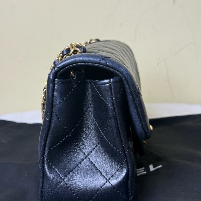 98新 Chanel香奈兒 黑金CF羊皮金球大mini-2