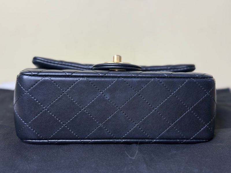 98新 Chanel香奈兒 黑金CF羊皮金球大mini-5