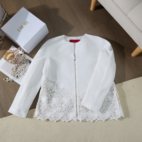 ❤️ MONCLER Gamme Rouge 紅標線 蕾絲裝飾外套 全新帶吊牌