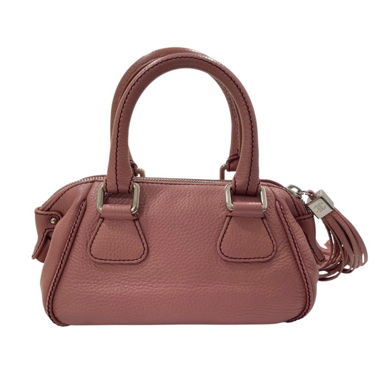 CHANEL 香奈兒 A23050 LAX Tassel bowler 牛皮 手提包 粉色 銀釦-1