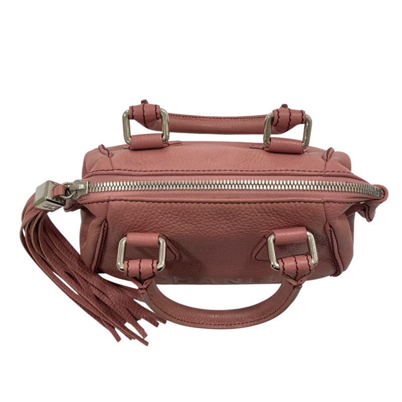 CHANEL 香奈兒 A23050 LAX Tassel bowler 牛皮 手提包 粉色 銀釦-5