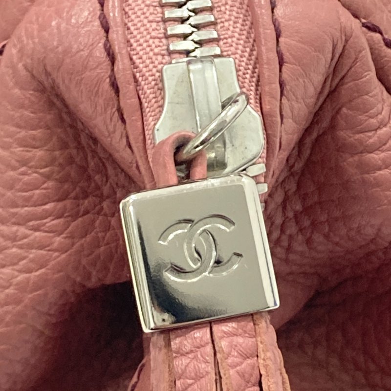 CHANEL 香奈兒 A23050 LAX Tassel bowler 牛皮 手提包 粉色 銀釦-16